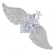  Brooch - Heart with wings CZ